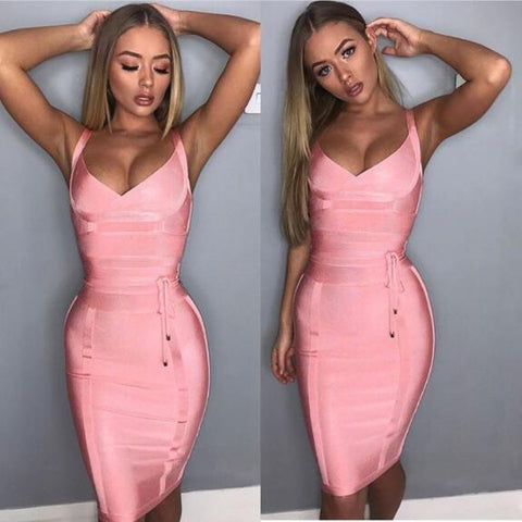 Wholesale Women Summer Sexy Strap Black White Lace Bandage Dress 2018 Celebrity Designer Fashion Dress Vestido