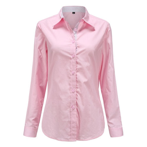 Dioufond  Fashion Polka Dot  Blouse Long Sleeve Shirt Women Blouses Cotton Women Shirts Red Blue Dot Top Blusas Women Tops