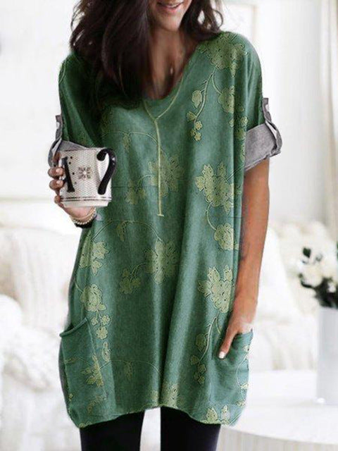 Fashion O-neck Long Sleeve Gradient Color Loose Casual Dress Women 2019 Autumn Pocket Long Tops Plus Size Ladies Dresses
