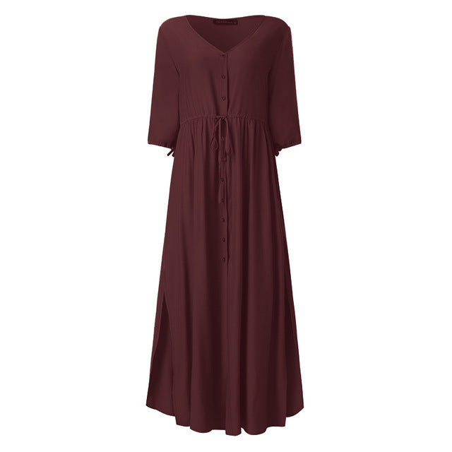 Fashion Tunic Midi Dress Women's Summer Sundress ZANZEA 2020 Sexy V Neck Asymmetrical Vestidos Female Plus Size Ruffle Robe