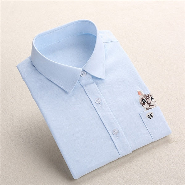 Dioufond Women Summer Blouses Vintage Floral Blouse Long Sleeve Shirt Women Camisas Femininas Female Tops Fashion Cotton Shirt
