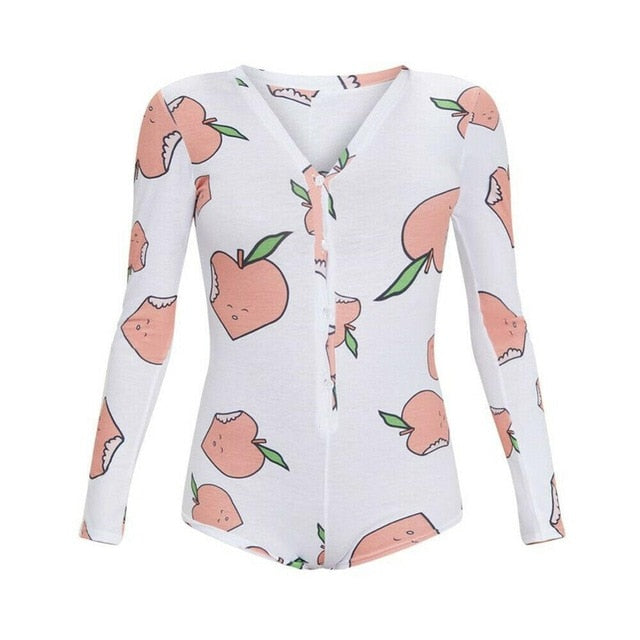 Sexy Women Bodysuit Long Sleeve Deep V Neck Bodycon Stretch Leotard Crop Tops Button Short Romper Pajamas Women Onesies Jumpsuit