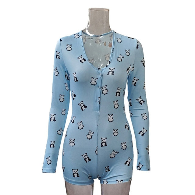 Sexy Women Bodysuit Long Sleeve Deep V Neck Bodycon Stretch Leotard Crop Tops Button Short Romper Pajamas Women Onesies Jumpsuit