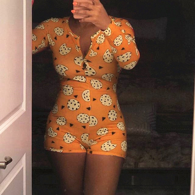 Sexy Women Bodysuit Long Sleeve Deep V Neck Bodycon Stretch Leotard Crop Tops Button Short Romper Pajamas Women Onesies Jumpsuit