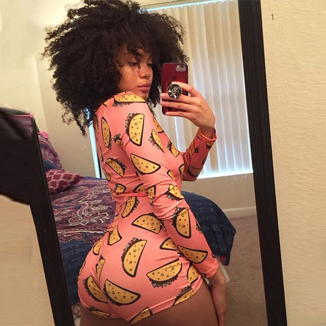 Sexy Women Bodysuit Long Sleeve Deep V Neck Bodycon Stretch Leotard Crop Tops Button Short Romper Pajamas Women Onesies Jumpsuit