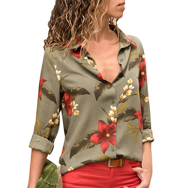 Aachoae blusas femininas 2020 moda manga longa turn down colarinho camisa blusa camisa de escritório casual tops plus size blusas femininas