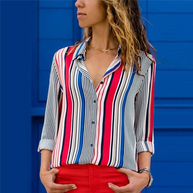 Aachoae blusas femininas 2020 moda manga longa turn down colarinho camisa blusa camisa de escritório casual tops plus size blusas femininas