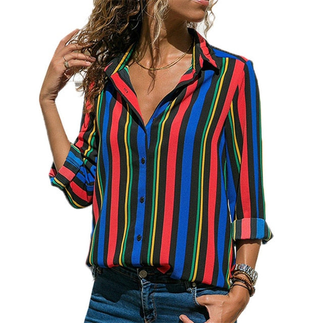 Aachoae blusas femininas 2020 moda manga longa turn down colarinho camisa blusa camisa de escritório casual tops plus size blusas femininas