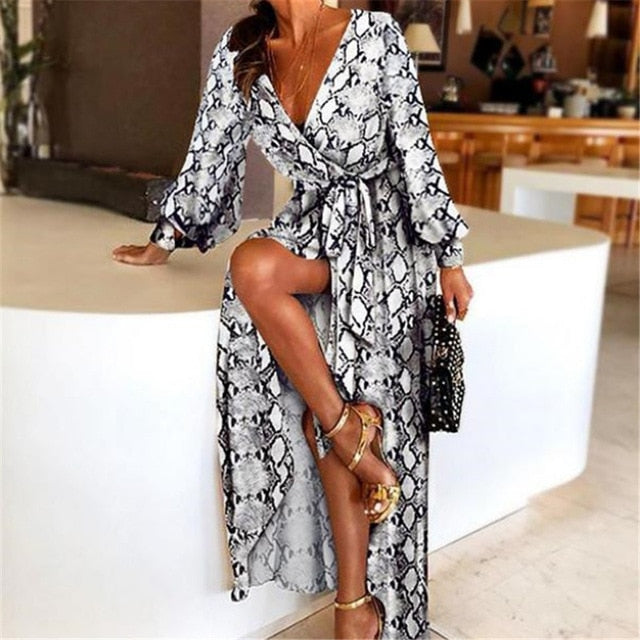 2019 nuevo estilo de moda elegante mujeres Sexy cuello barco Glitter Cuello V profundo vestido de fiesta Formal largo vestido Sexy Clubwear